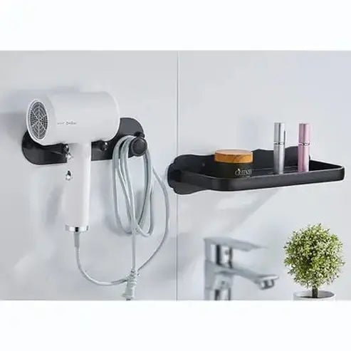 No Drilling Metal Wall-Mounted Hair Dryer Holder