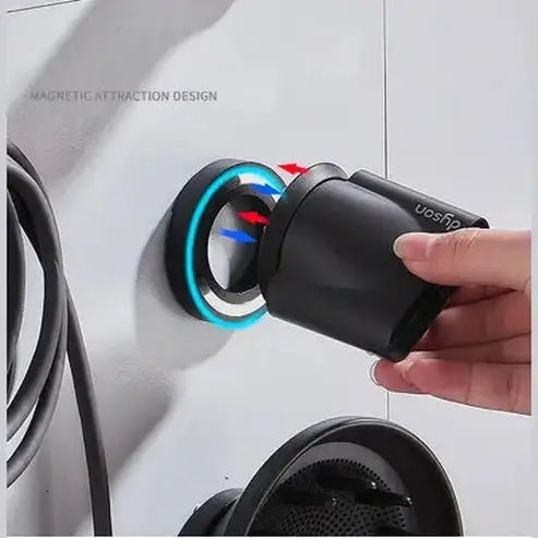 No Drilling Metal Wall-Mounted Hair Dryer Holder
