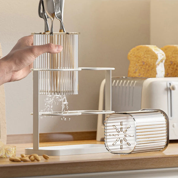 Nordic Cutlery Drain Rack and Tableware Organizer for Forks and Spoons