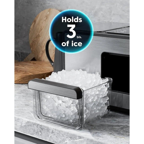 Nugget Ice Maker Machine, Countertop, Chewable Sonic Ice, Self-Cleaning Function, Kid Friendly, 40lbs Ice Production in 24h