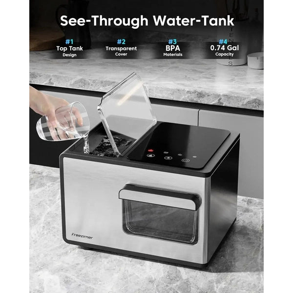 Nugget Ice Maker Machine, Countertop, Chewable Sonic Ice, Self-Cleaning Function, Kid Friendly, 40lbs Ice Production in 24h