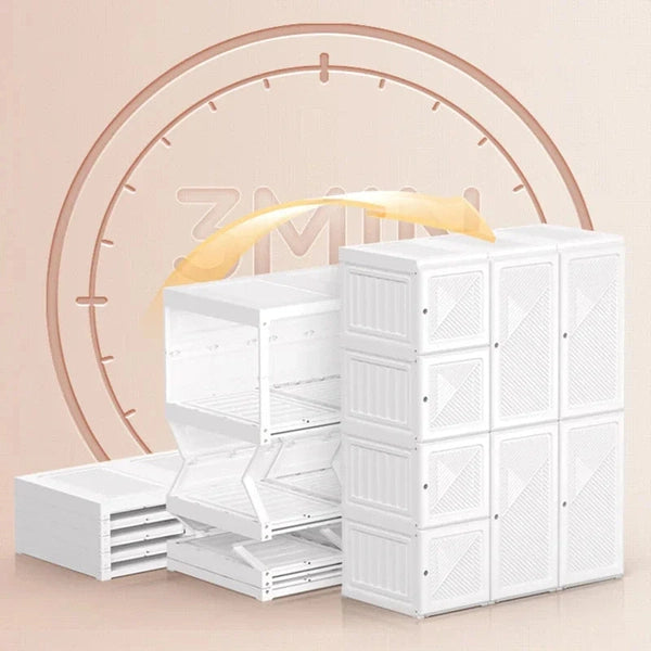 Organizer Cabinet, Closet Cupboard, Plastic Dresser, Clothing Rack Storage Wardrobe