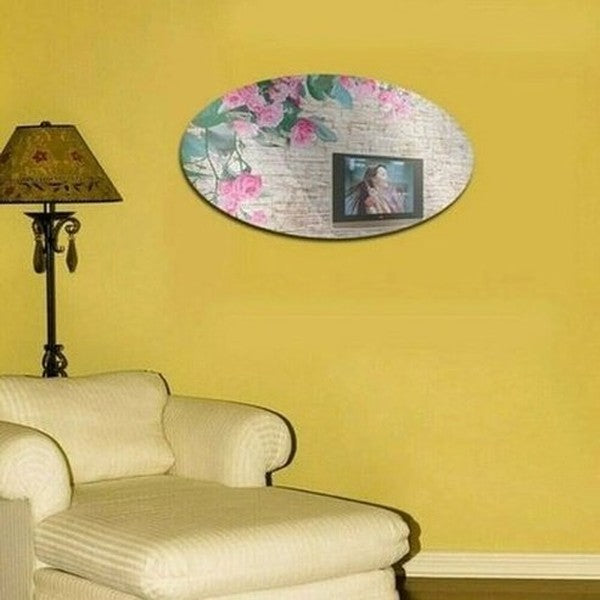 Oval Self Adhesive Room Decor Stick Mirror