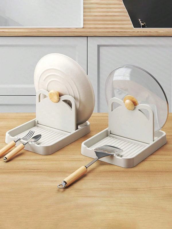Pan Pot Lid Holder Stand, Pan Pot Cover Rack, Spoon Rest, Pot Lid Spatula