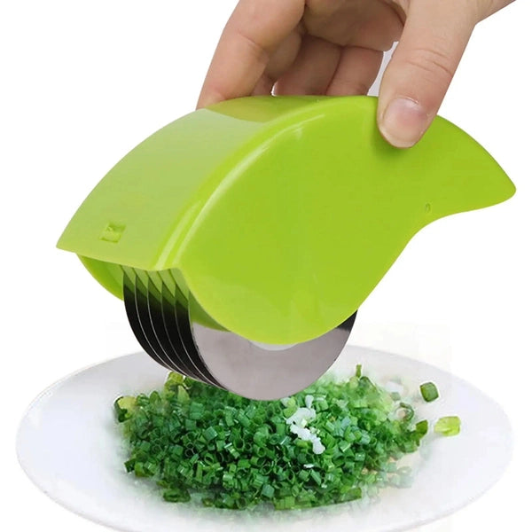 Parsley Chopper Roller, Manual Scallion Cutter with 6 Stainless Steel Blades, Detachable Herb Roller Mincer