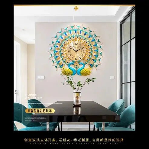 Peacock and Phoenix Large Decorative Wall Clock