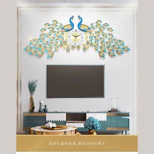 Peacock and Phoenix Large Decorative Wall Clock