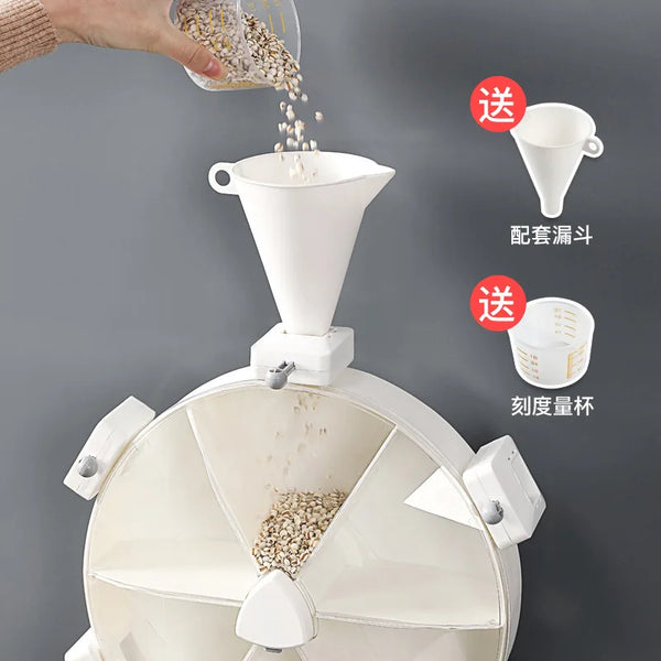 Plastic Grain Storage, Wall Mounted Rotatable Food Dispenser Container