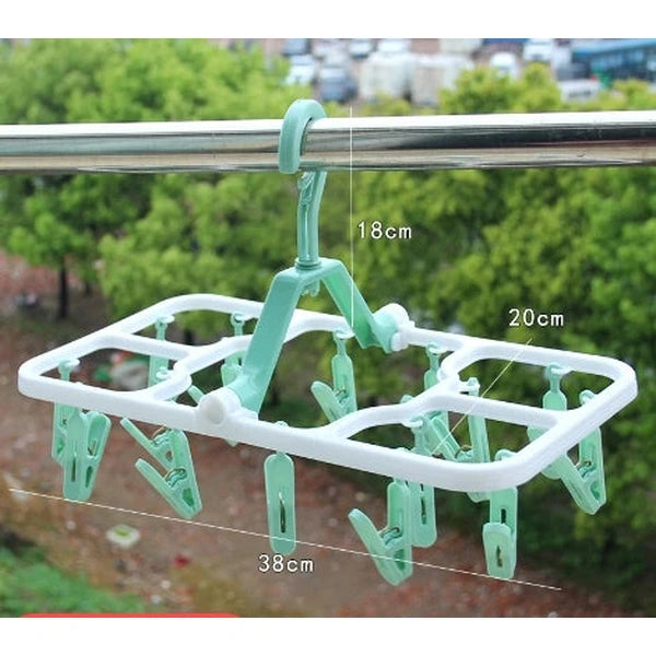 Plastic Laundry Clip, Windproof Clothespins, Portable Bra Socks Hanger Hook