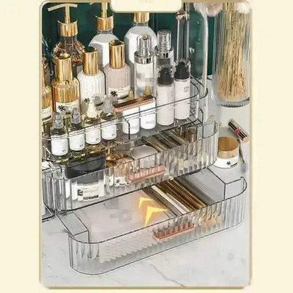 Portable Clear-Lidded Cosmetics Storage Box