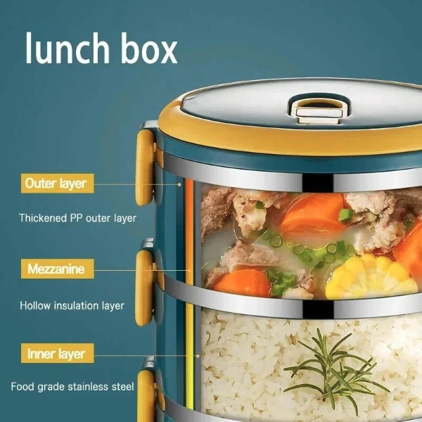 Portable Insulated Bento Lunch Box for Kids – Thermal Food Warmer with Thermos Containers