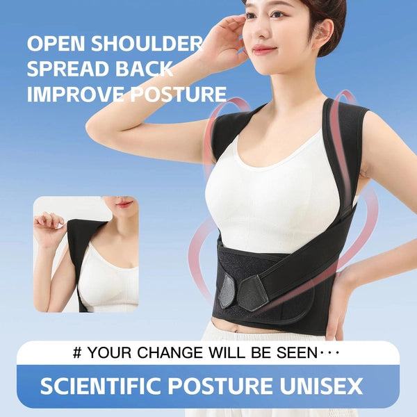 Posture Back Brace, Adjustable Back Support Strap to Prevent Spinal Distortion