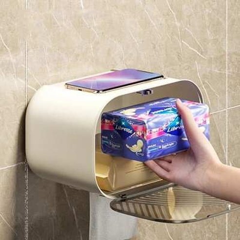 Punch-Free Wall Mounted Toilet Paper Holder