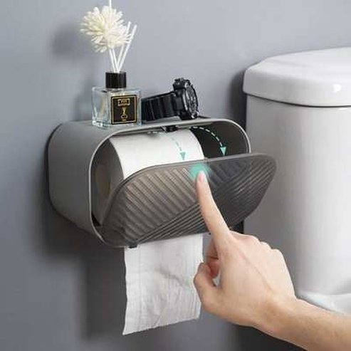 Punch-Free Wall Mounted Toilet Paper Holder