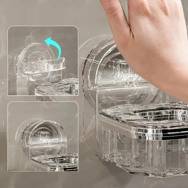 Punch-Free Wall Mounted Hair Dryer Holder, Suction Cup Rotating Lazy Hair Dryer Storage Bracket Hangers