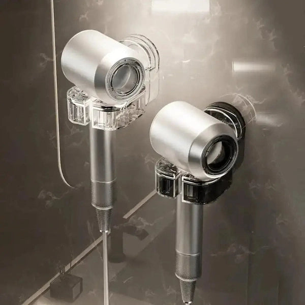 Punch-Free Wall Mounted Hair Dryer Holder, Suction Cup Rotating Lazy Hair Dryer Storage Bracket Hangers