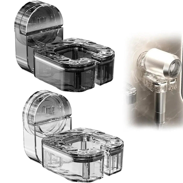 Punch-Free Wall Mounted Hair Dryer Holder, Suction Cup Rotating Lazy Hair Dryer Storage Bracket Hangers