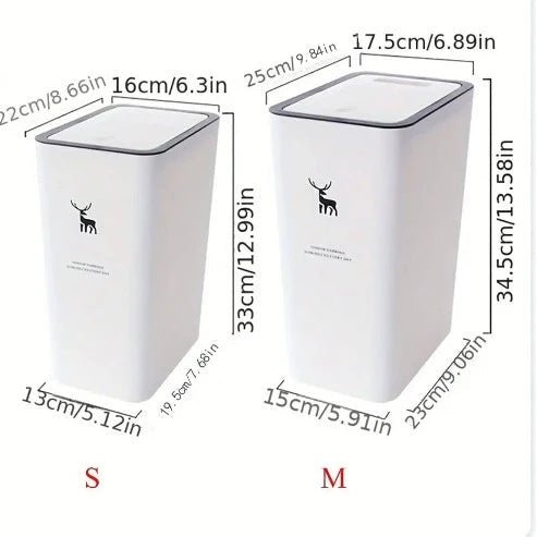 Rectangular Nordic Toilet Trash Can with Lid