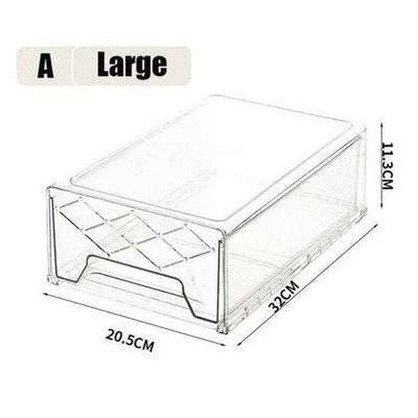 Refrigerator Drawer Organizer Bins with Pull-out Drawer