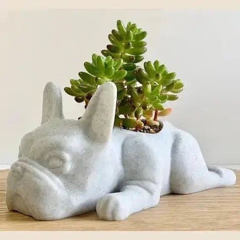 Resin French Bulldog succulent planter ornaments