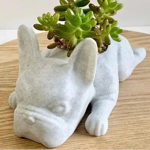 Resin French Bulldog succulent planter ornaments