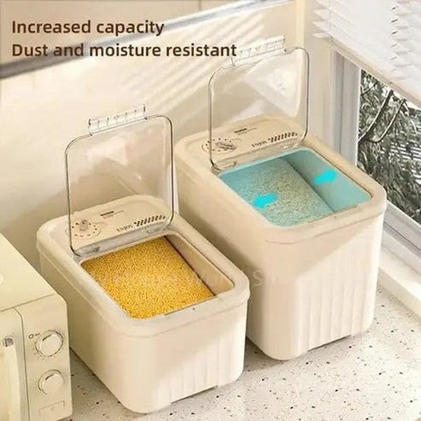 Rice Storage Box with Built-In Dispenser