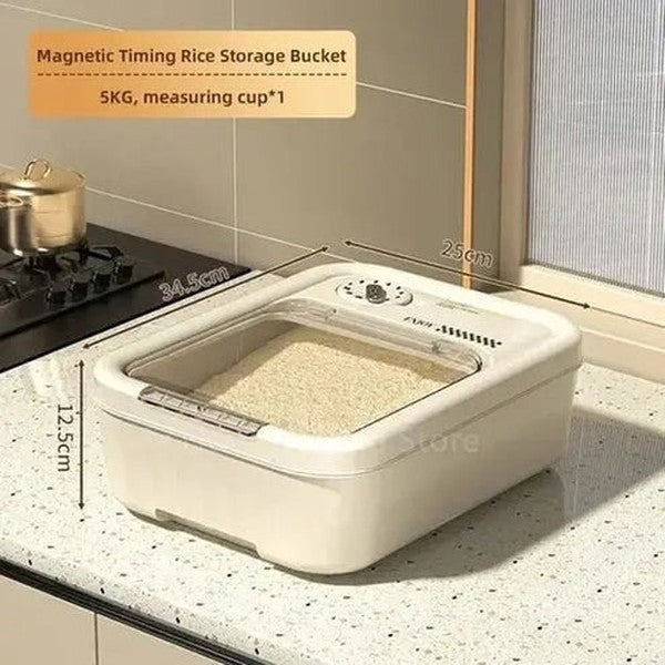 Rice Storage Box with Built-In Dispenser