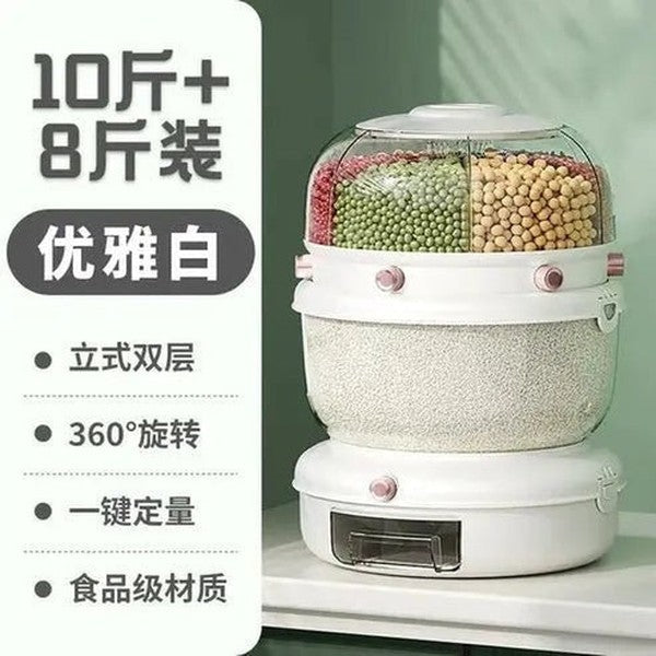 Rotatable Rice Bucket: Space-Saving Cereal Storage for Kitchen