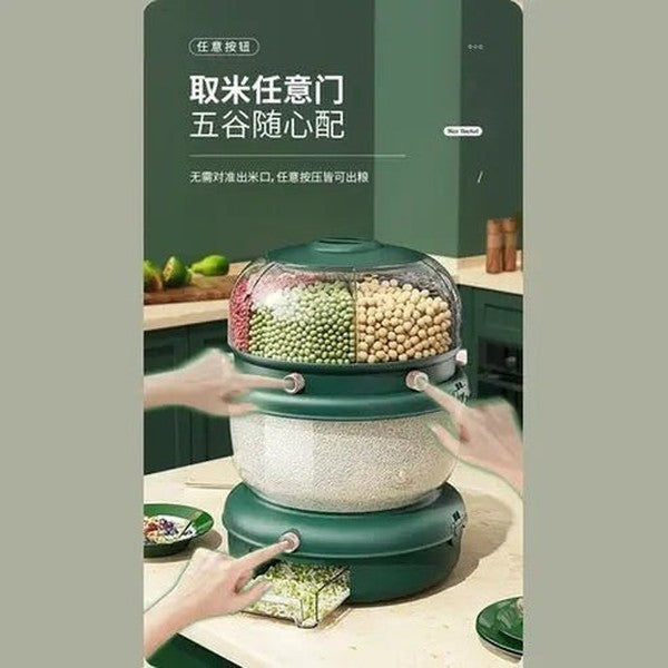 Rotatable Rice Bucket: Space-Saving Cereal Storage for Kitchen
