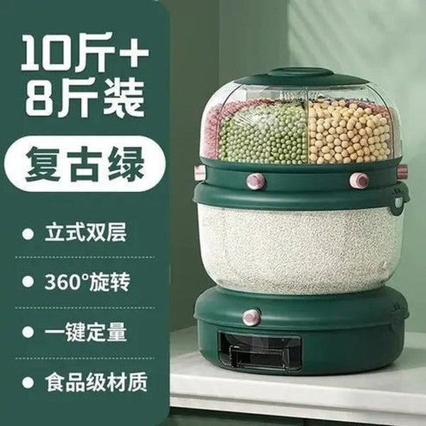 Rotatable Rice Bucket: Space-Saving Cereal Storage for Kitchen
