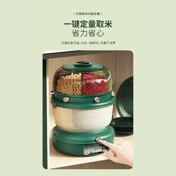 Rotatable Rice Bucket: Space-Saving Cereal Storage for Kitchen