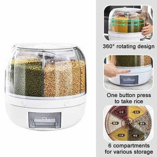 Rotating Cereal Dispenser Rice Storage Container
