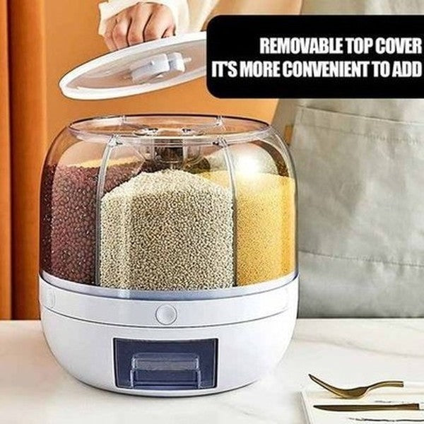 Rotating Cereal Dispenser Rice Storage Container