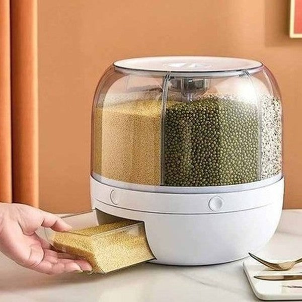 Rotating Cereal Dispenser Rice Storage Container