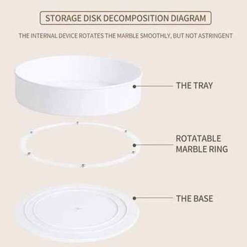 Rotating Kitchen Organizer Spice Tray - Non-slip Round Plate