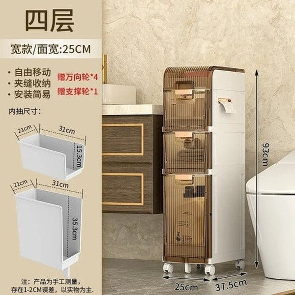 Multi-Layer Floor-to-Ceiling Storage Cabinet | Versatile Kitchen & Bathroom Organizer