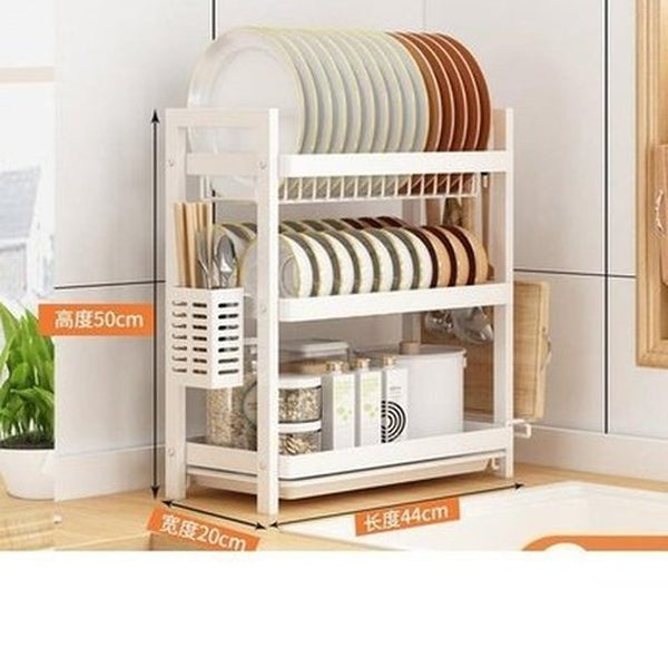 Multi-functional Pantry Kitchen Counter Shelf Organizer Dish Drainer Tableware Drainboard Bowl Plate Drying Rack Spice Storage. Type: Dish Racks & Drain Boards