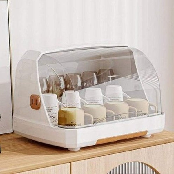 Countertop Dish and Cups Storage Drain Rack