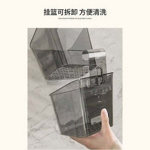 Wall Hanging Home Sundries Suction Cup Storage Basket, Storage Rack, Kitchen Wall Mounted Storage Device, No Punching Ginger. Type: Household Storage Containers.