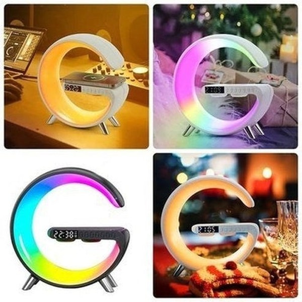 LED Night Lights Multifunction Sunrise Alarm Clock Wake Up Light Bluetooth Speaker Phone Wireless Charger RGB Dimmable Desk Lamp. Decor. Type: Clocks