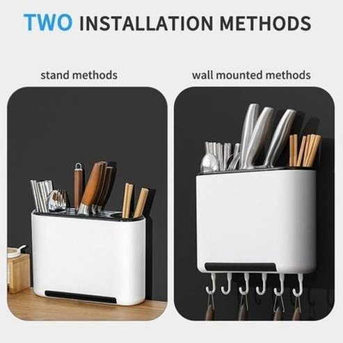Wall Mount Storage Box Cutlery Holder Organizer Space Saving Holder Wall Hanging Protect Blades Knife Storage Kitchen Accessories: Knife Blocks & Holders