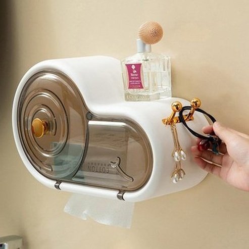 Wall Mounted Toilet Paper Holder Waterproof Tissue Box Cute Snail Bathroom Storage Rack Tray Bathroom. Bathroom Accessories. Type: Toilet Paper Holders.