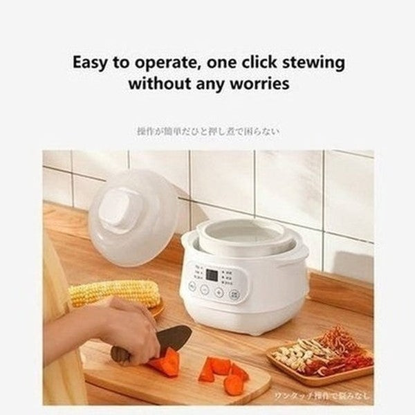 1L Mini Electric Stew Pot Ceramic Healthy Bird's Nest Electric Stew Cup Household Waterproof Multi-function Small Pot. Kitchen Appliances: Food Cookers ans Steamers.
