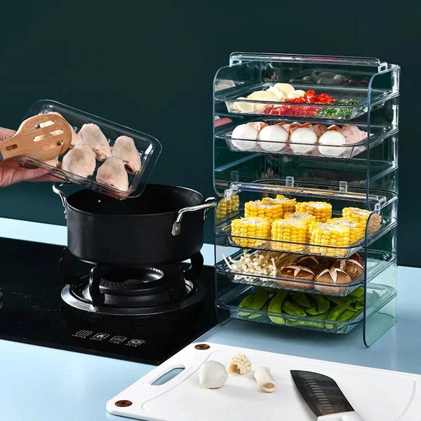 Kitchen Hot Pot Preparation Plate Special Dish Plate Large Capacity Storage Artifact