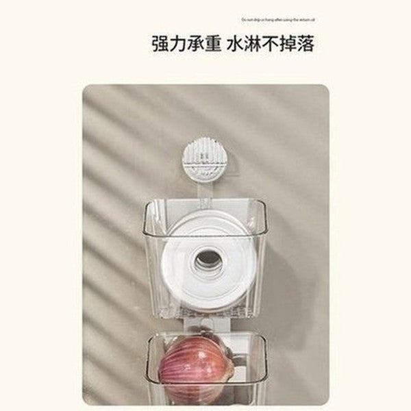 Wall Hanging Home Sundries Suction Cup Storage Basket, Storage Rack, Kitchen Wall Mounted Storage Device, No Punching Ginger. Type: Household Storage Containers.