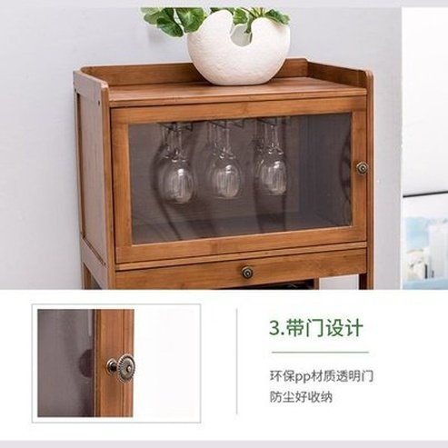 Bamboo With Door Red Wine Rack Landing Wine Bottle Stand Household Wine Cabinet Display Rack Upside Down Cup Holder. Type: Household Storage Drawers.