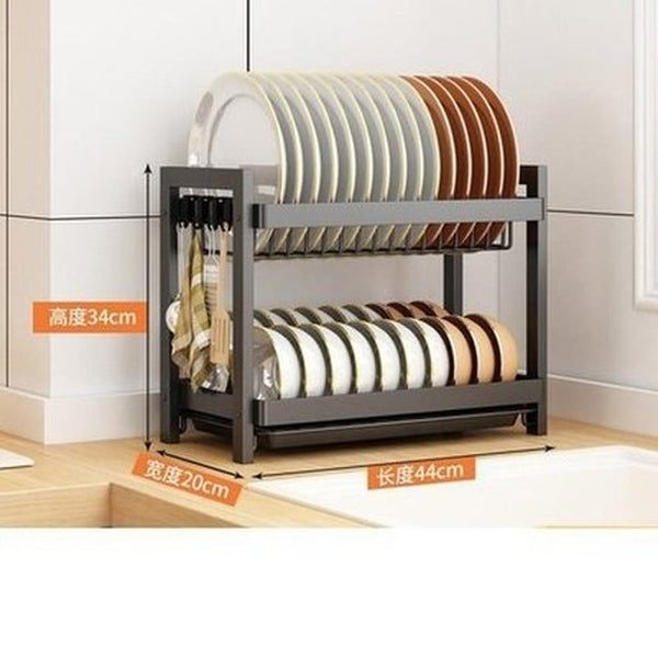 Multi-functional Pantry Kitchen Counter Shelf Organizer Dish Drainer Tableware Drainboard Bowl Plate Drying Rack Spice Storage. Type: Dish Racks & Drain Boards