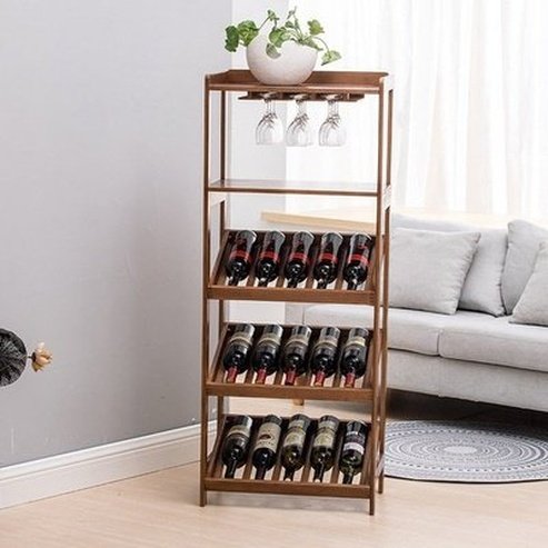 Bamboo With Door Red Wine Rack Landing Wine Bottle Stand Household Wine Cabinet Display Rack Upside Down Cup Holder. Type: Household Storage Drawers.