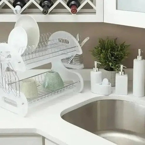 2 Tier Plastic Dish Drainer
