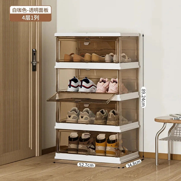 Multi-Pair Foldable Shoe Box